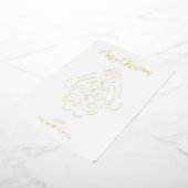 Angel line art Merry Kerstry Folie Feestdagenkaart (Gedraaid)