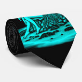 Angel , lost in thought , black and green Design Stropdas (Opgerold)