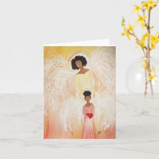 Angel Love Blank Kaart (Gele Bloem)