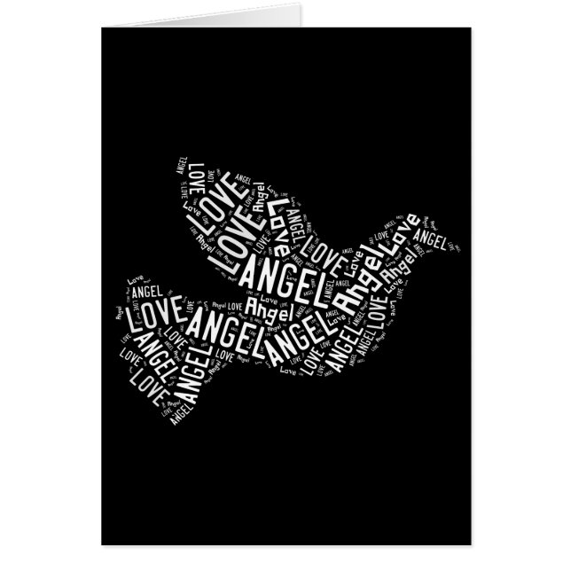Angel Love Dove, White on Black (Voorkant)