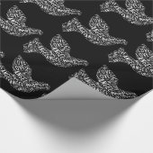 Angel Love Dove, White on Black Cadeaupapier (Hoek)