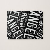 Angel Love Dove, White on Black Legpuzzel (Horizontaal)