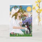 Angel Love (kaart) - Boston Terrier 3 Kaart (Gele Bloem)