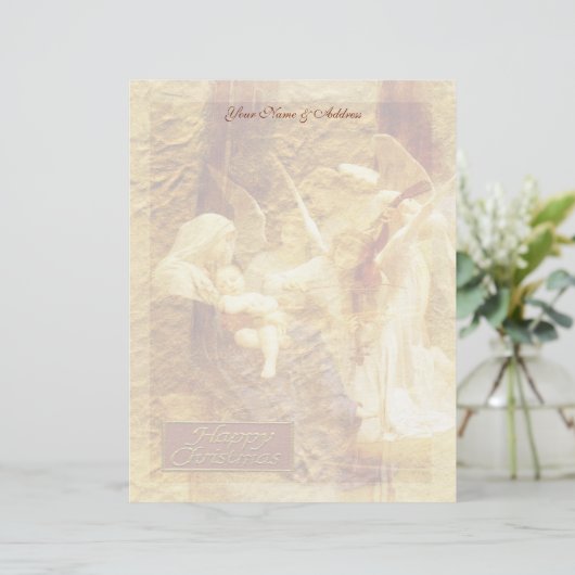 Angel Love Kerstmis Briefhoofd Ontwerp (Staand voorkant)