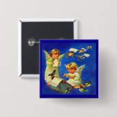 angel mail kantoor vierkante button 5,1 cm (Voorkant /achterkant)