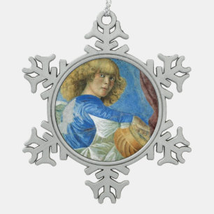 ANGEL MAKING MUSIC TIN SNEEUWVLOK ORNAMENT