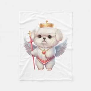 Angel Maltese puppy, hondenliefhebbers van Maltes  Fleece Deken
