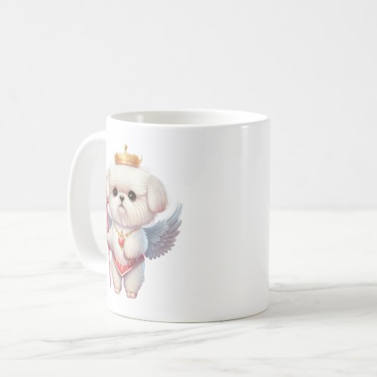 Angel Maltese puppy, hondenliefhebbers van Maltes Koffiemok (Voorkant links)
