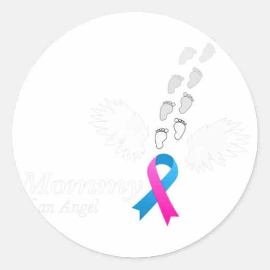 Angel mama. Verlies van de Baby van de miskrabberd Ronde Sticker (Voorkant)