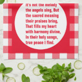 Angel Melody gedicht op rood & wit plaid Theedoek (Gevouwen)