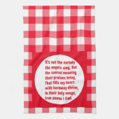 Angel Melody gedicht op rood & wit plaid Theedoek (Verticaal)