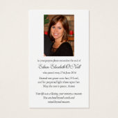 Angel Memorial verlies begrafenis gebed sympathie  Visitekaartjes (Achterkant)