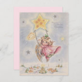  Angel Merry-kerstdochter Feestdagenkaart (Voorkant / Achterkant)