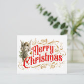  Angel-Merry-kerstrecro Feestdagenkaart (Staand voorkant)