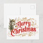  Angel-Merry-kerstrecro Feestdagenkaart (Voorkant / Achterkant)