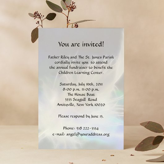 Angel Message 2 Fundraiser Invitation Kaart