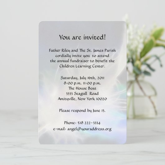 Angel Message 2 Fundraiser Invitation Kaart (Staand voorkant)