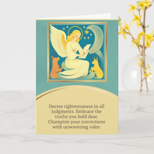 angel message happy birthday kaart (Gele Bloem)