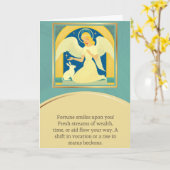 angel message happy birthday kaart (Gele Bloem)