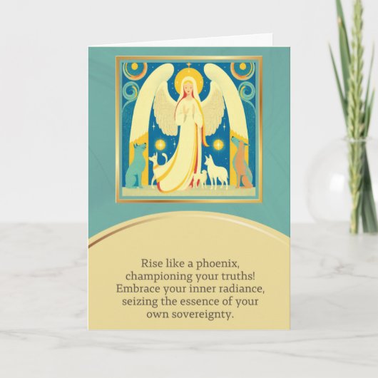 angel message happy birthday kaart (Voorkant)