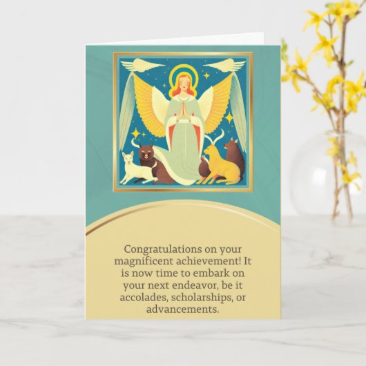 angel message happy birthday kaart (Gele Bloem)