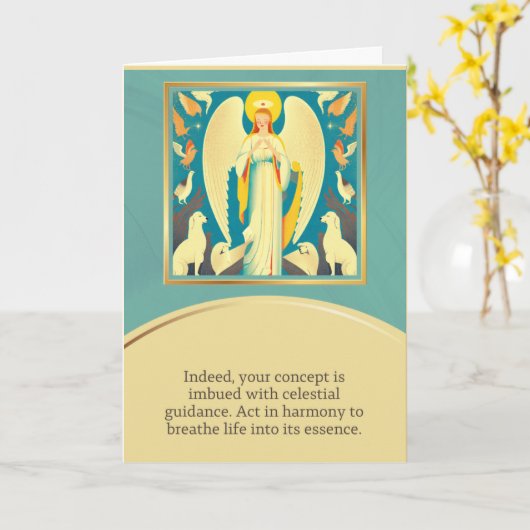 angel message happy birthday kaart (Gele Bloem)