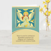 angel message happy birthday kaart (Gele Bloem)