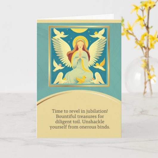 angel message happy birthday kaart (Gele Bloem)