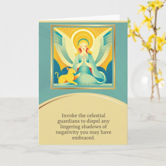 angel message happy birthday kaart (Gele Bloem)