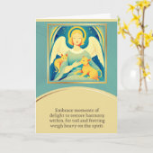 angel message happy birthday kaart (Gele Bloem)