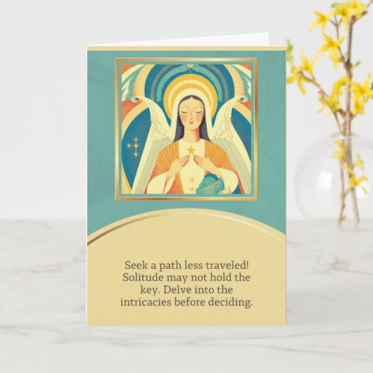 angel message happy birthday kaart (Gele Bloem)