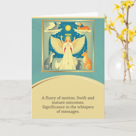 angel message happy birthday kaart (Gele Bloem)