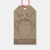 Angel met acanthus verlaat lijst CC0865 Kerstmis Cadeaulabel (Achterkant)