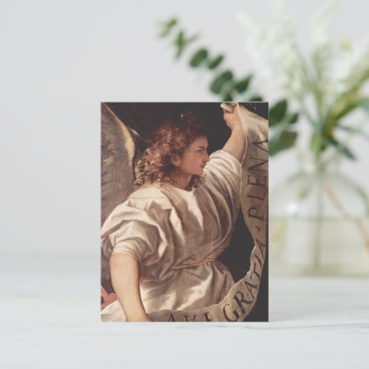 Angel met Banner 1522 Briefkaart (Staand voorkant)