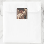 Angel met Banner 1522 Vierkante Sticker (Tas)