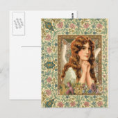  Angel met bloemen Briefkaart (Voorkant / Achterkant)