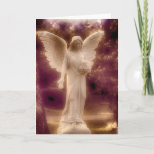 Angel met bloemen kaart