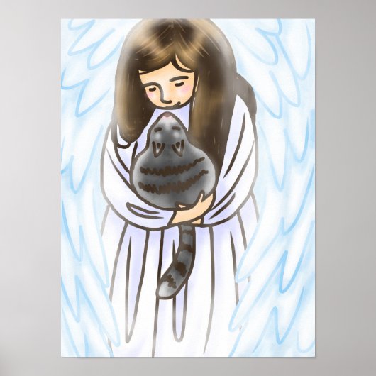 Angel met Cat Poster (Voorkant)