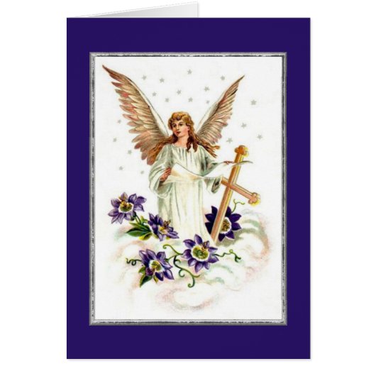 Angel met Cross en Clematis Flowers (Voorkant)