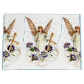 Angel met Cross en Clematis Flowers Groot Cadeauzakje (Voorkant)