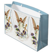 Angel met Cross en Clematis Flowers Groot Cadeauzakje (Achterkant Gekanteld)