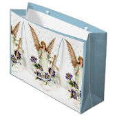 Angel met Cross en Clematis Flowers Groot Cadeauzakje (Voorkant Gekanteld)