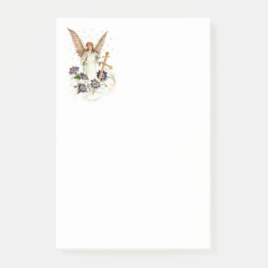Angel met Cross en Clematis Flowers Post-it® Notes (Voorkant)