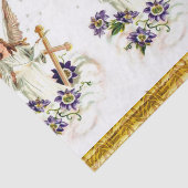 Angel met Cross en Clematis Flowers Tissuepapier (Detail)
