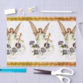 Angel met Cross en Clematis Flowers Tissuepapier (Craft)
