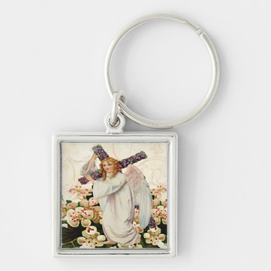 Angel met Cross-Sleutelhanger Sleutelhanger (Voorkant)