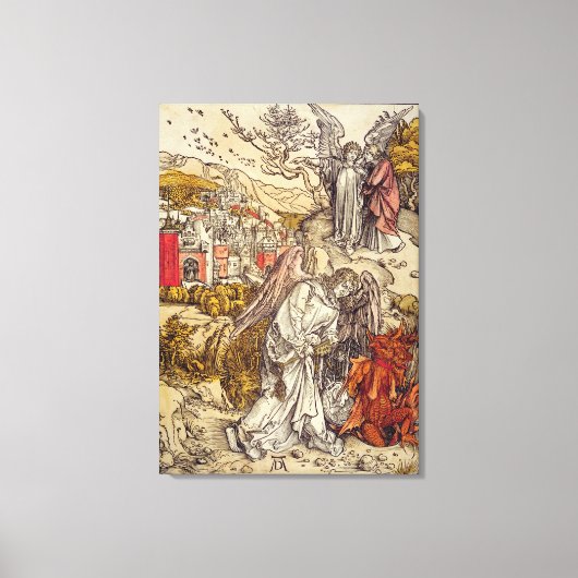 Angel met de Key of the Abyss, 1498 Canvas Afdruk (Voorkant)