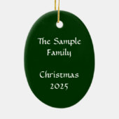 Angel met Der en kerstboomkaarsen Keramisch Ornament (Achterkant)