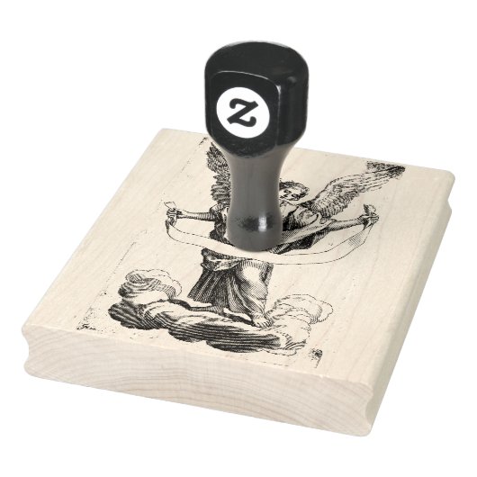 Angel met een Banderole Rubber Stamp Rubberstempel (Stempel)