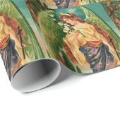 Angel met een bloemetaftakking cadeaupapier (Rol Hoek)